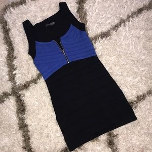 Black & Blue Bodycon Mini Dress